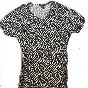 Black and white zebra print top
